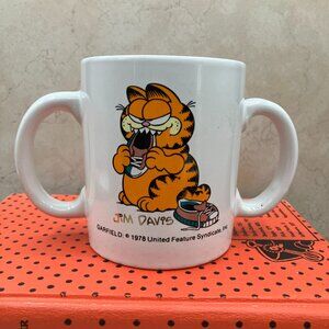 Rare Vintage Jim Davis Garfield Mug Double Handle Made In Germany 1978